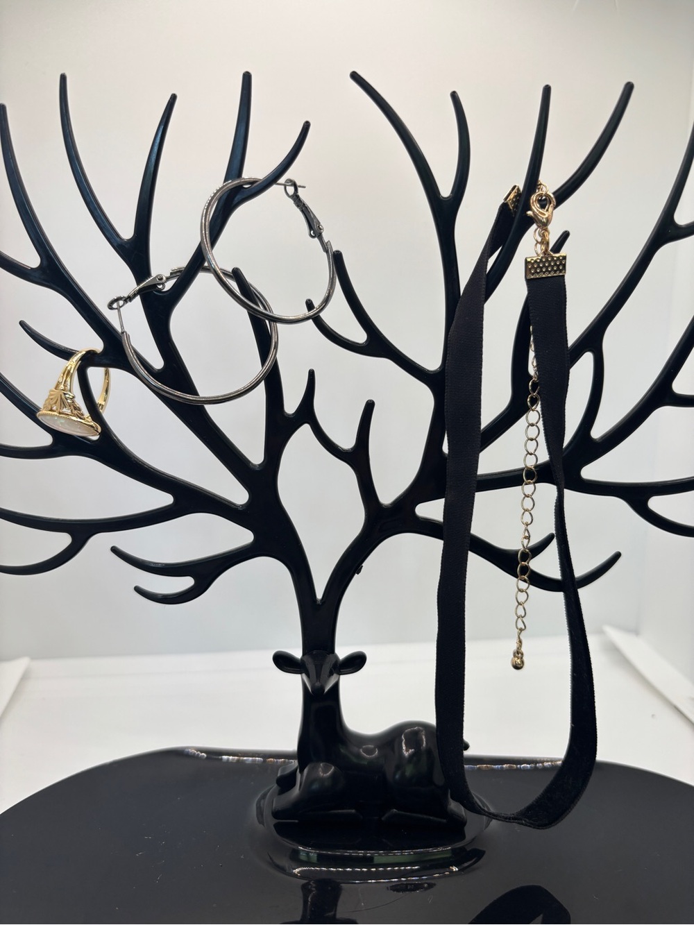 Black Deer Jewelry Tree Stand Nature Animal home decor organizer